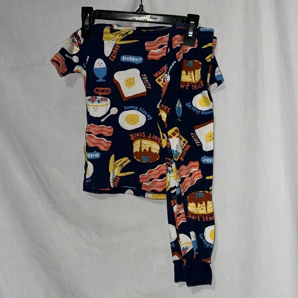 Carters 4T breakfast print (bacon, eggs, cereal, pancakes) pajama set